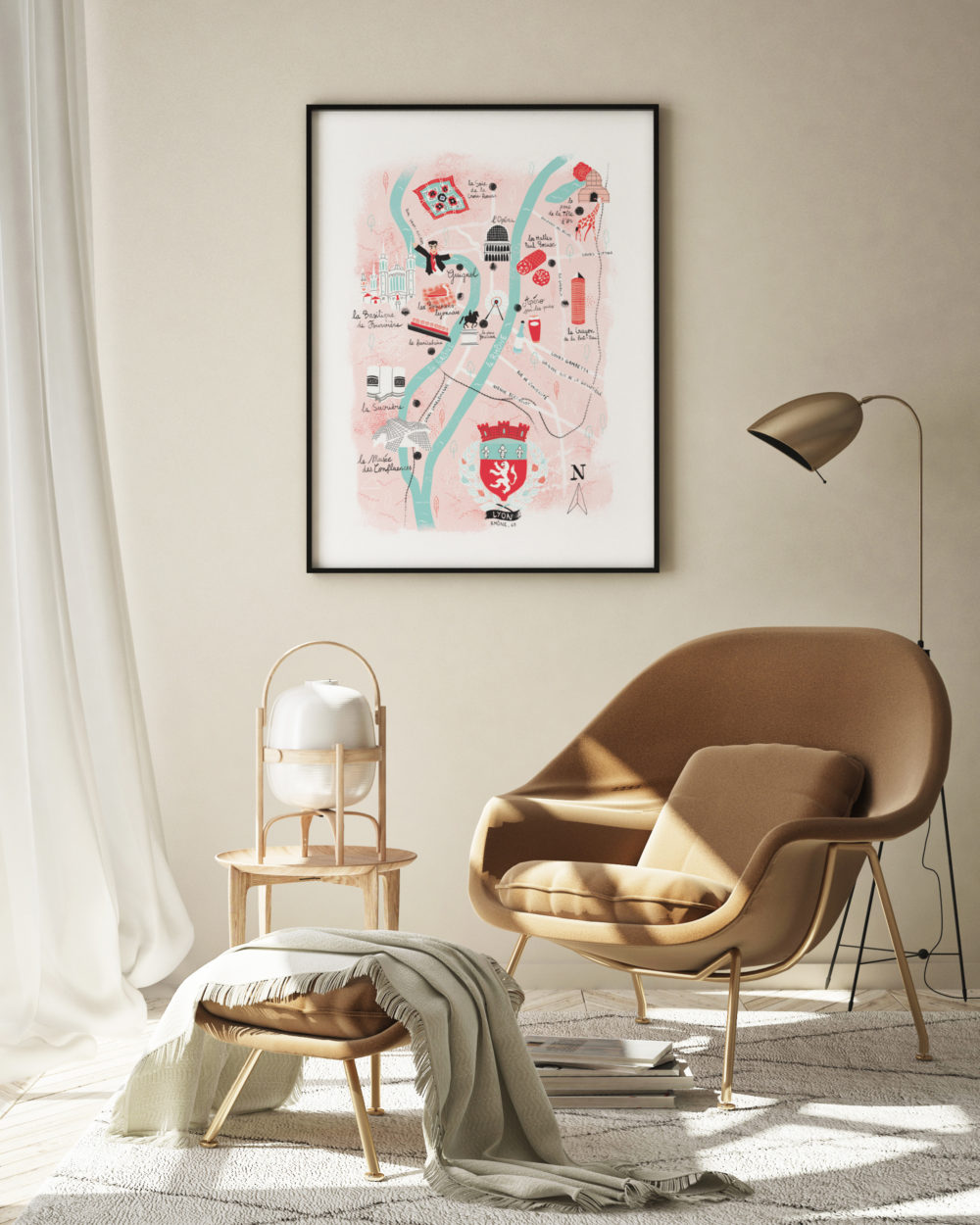 Lyon illustrated map